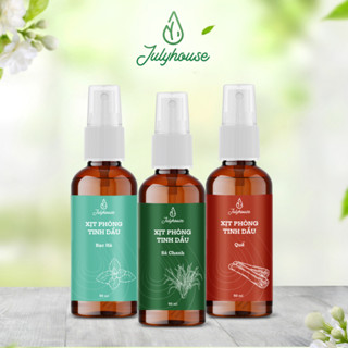 Bình xịt phòng tinh dầu sả chanh, bạc hà, quế JULYHOUSE 50ml khử mùi hiệu quả (mùi tự chọn)