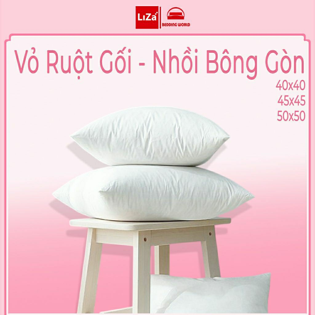 Vỏ Gối Sofa Vuông Trắng 40x40, 50x50 Nhồi Bông Gòn Khóa Kéo Trang Trí Đẳng Cấp Thời Thượng