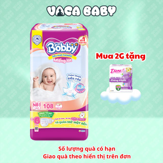 (CÓ TẶNG MIẾNG) Miếng lót Bobby size Newborn 1 (NB1) 108 miếng (dưới 5kg)