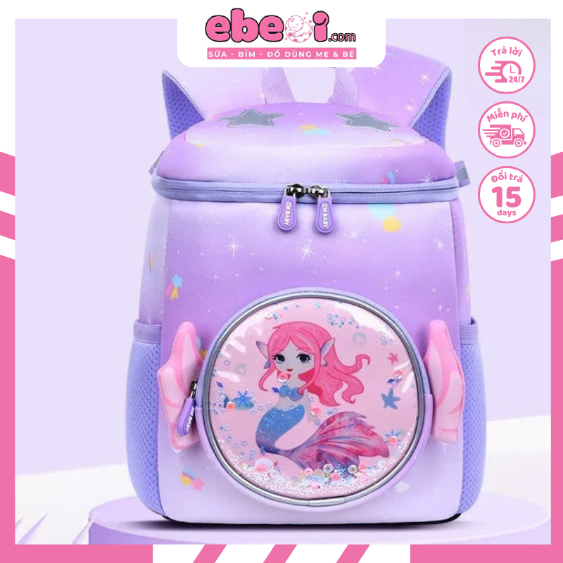 Balo học sinh tiểu học cặp đi học cho bé gái cấp 1 từ lớp 2 đến 5 vải cao cấp nhiều ngăn đựng 2277