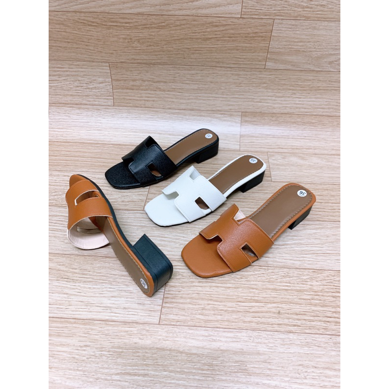 Dép lê nữ bản quai trang gót cao 3p dễ đi