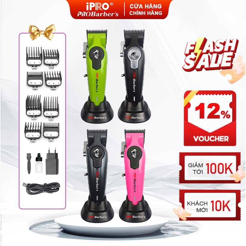 [iPRO Official] Tông Đơ Cắt Tóc Không Dây Loại Tốt IPRO PROBarrber's S1087 Salon Chuyên Nghiệp