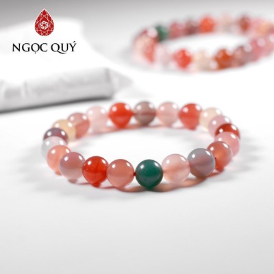 Vòng đá chalcedony đa sắc 9mm - Ngọc Quý