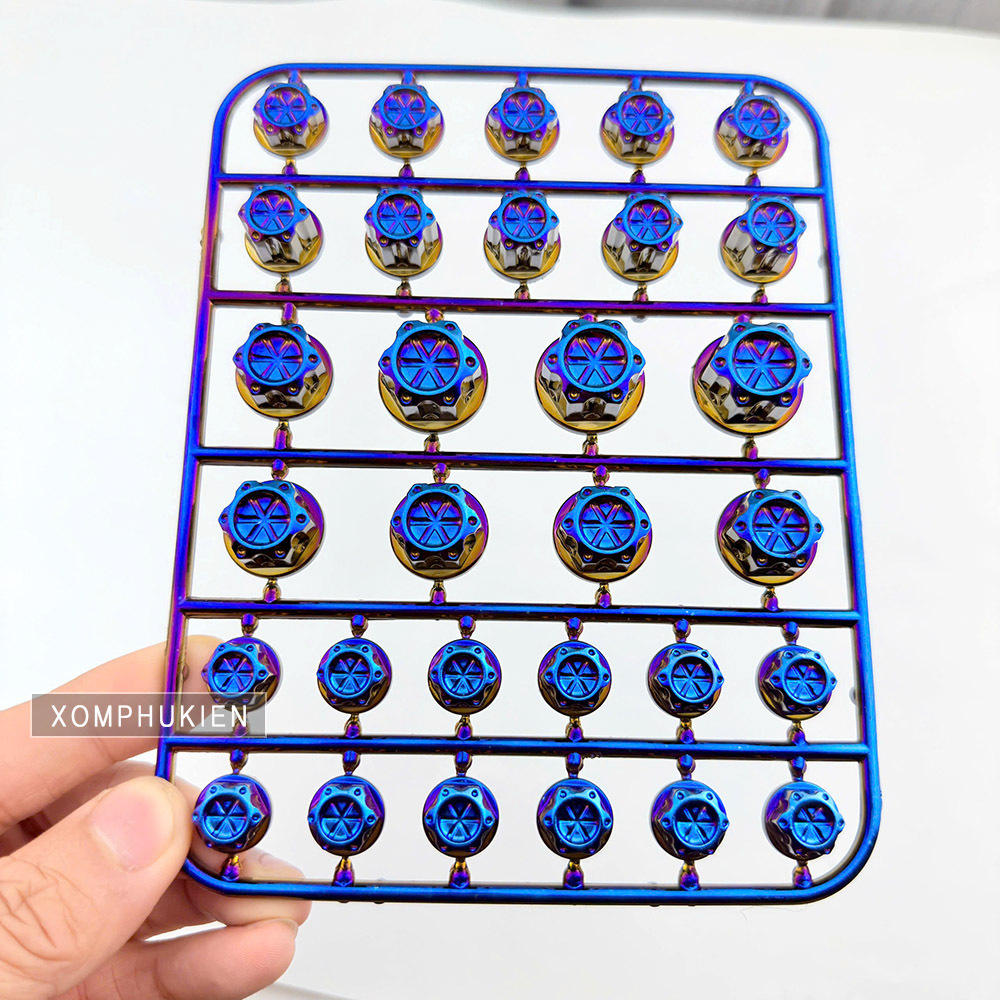 Chụp Ốc Xi Màu Titan Trang Trí Xe Máy [ 1 Bộ 30 cái ]