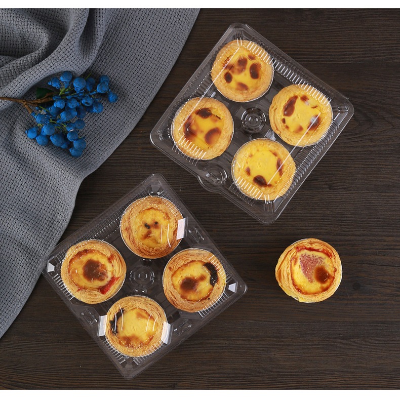 Hộp đựng bánh tart 2 bánh, hộp đựng bánh tart 4 bánh, bánh trứng 2 bánh, 4 bánh FJ310 FJ311