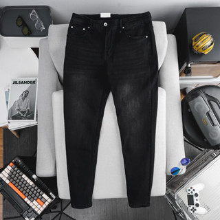 Quần jean nam màu đen trơn co giãn slim fit hàng xuất khẩu ống ôm nhẹ chất bò đẹp