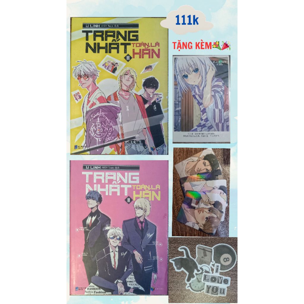 [ƯU ĐÃI] SÁCH- TRANG NHẤT TOÀN LÀ HẮN TẬP 2-3... tăng kèm một ảnh anime ,5 sticker, 5 card in Jinx🥰