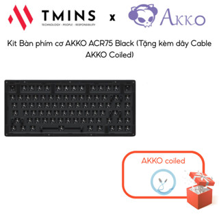 Kit Bàn phím cơ AKKO ACR75 Black (Tặng kèm dây Cable AKKO Coiled) - Hàng Chính hãng
