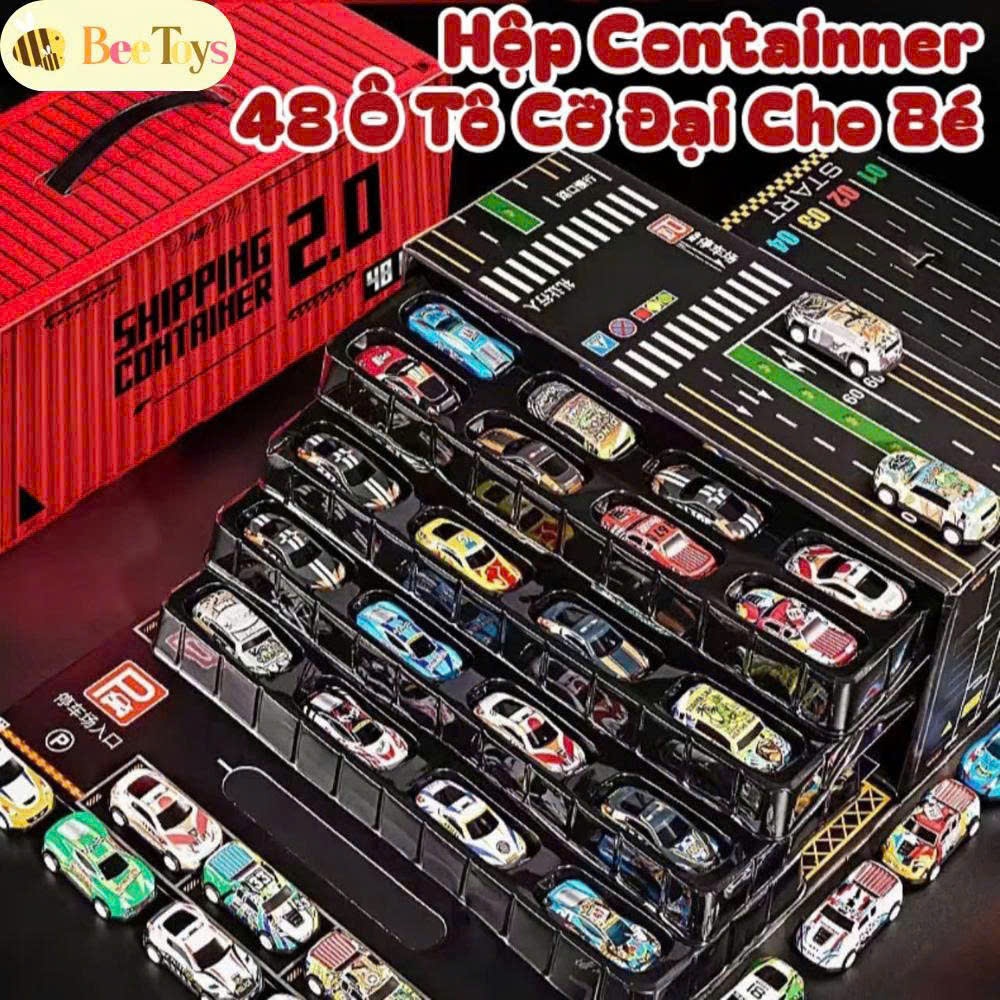 Xe ô tô đồ chơi cho bé trai xe hơi đồ chơi kèm 48 xe ô tô hộp container cỡ đại ô tô đồ chơi cho bé t