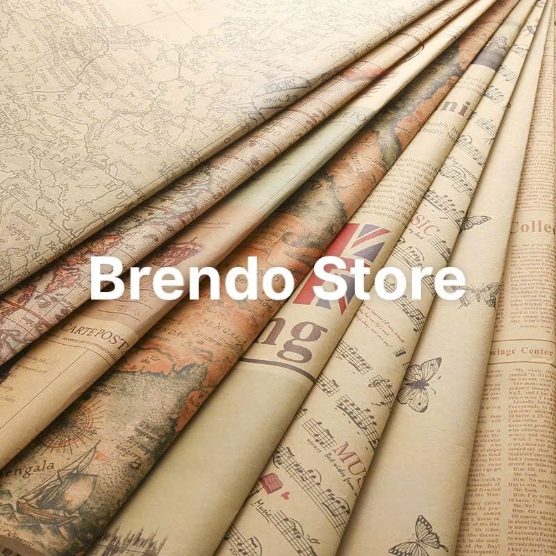 Giấy gói quà nền kraft cổ điển siêu vintage, sang trọng - VPP brendo