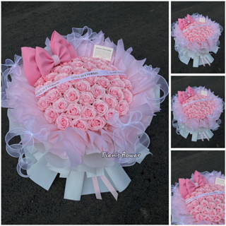  Bó hoa sáp 50 bông 7 lớp công chúa nơ xinh nhà Tien’s flower 