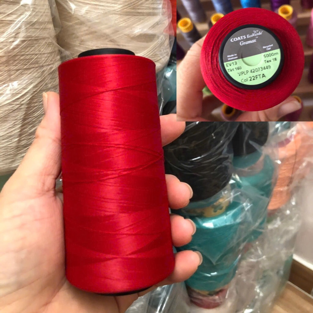 chỉ tơ vắt sổ các màu cuộn 5000m chỉ tơ dai chắc bềnh đẹp (shop giao đơn 2 cuộn trở lên)