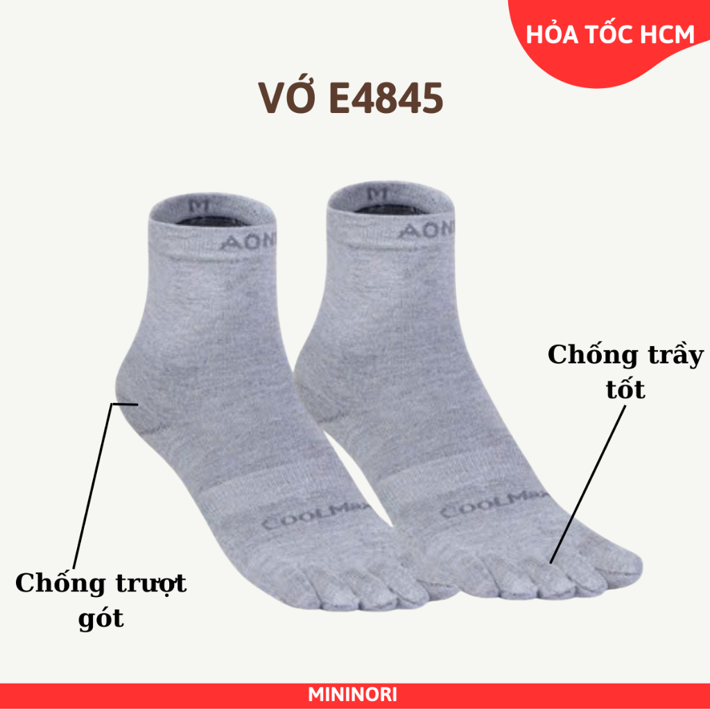 Vớ thể thao xỏ ngón Aonijie E4845 chính hãng – Chất liệu mềm mại, thoáng khí, đàn hồi tốt - Mininori