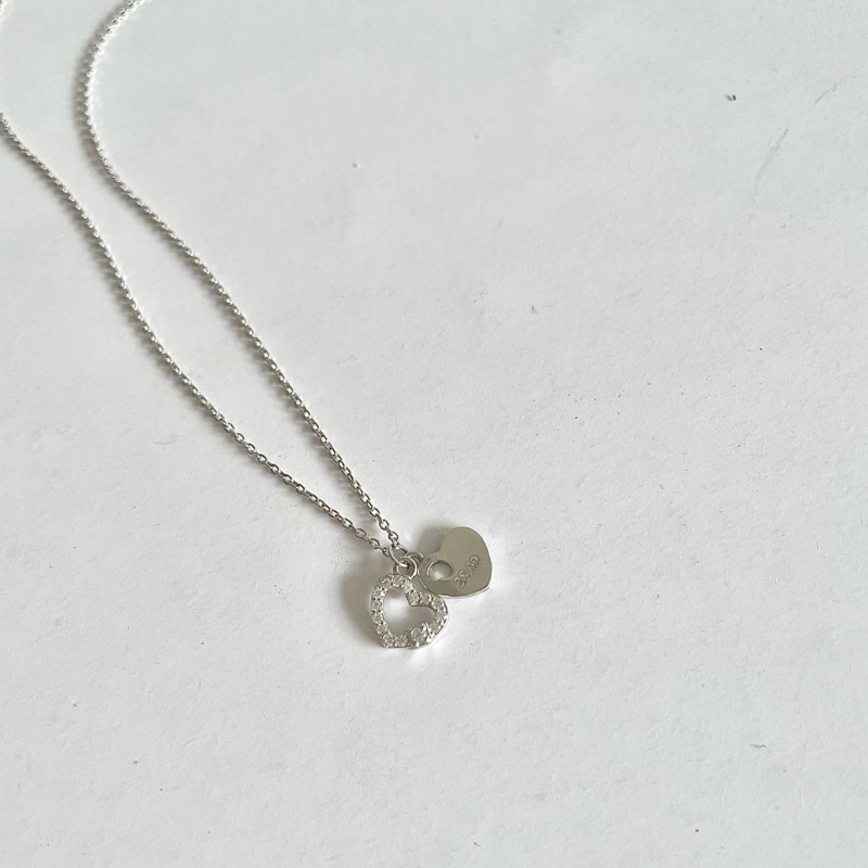 𝙃𝙚𝙖𝙧𝙩 𝙩𝙤 𝙃𝙚𝙖𝙧𝙩 𝙉𝙚𝙘𝙠𝙡𝙖𝙘𝙚 | Dây chuyền bạc tim đôi Choco Jewelry