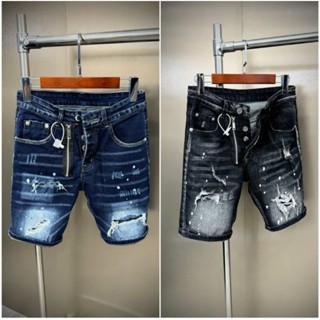 Quần short jean nam xanh, đen bản 4 cúc tang trắng chất jean co dãn mẫu mới cao cấp-KING77FASION