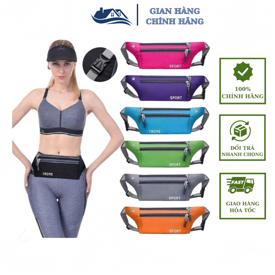 Túi đeo chéo 3 ngăn hông bụng chạy bộ nam, nữ mini chống thấm nước nhỏ gọn tiện dụng