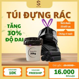 Túi đựng rác có dây rút SWEET HOME túi rác tự phân hủy  size 55x60 cm có quai xách và chống rò nước
