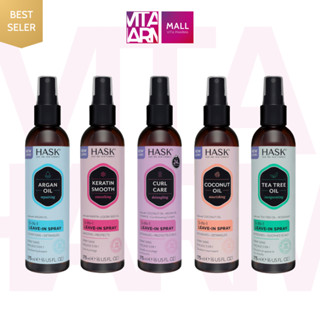  Xịt dưỡng tóc Hask Keratin Argan Curl Coconut Biotin oil 5-in-1 Leave-in Spray 175ml phục hồi tóc hư tổn 