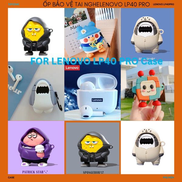 Ốp Tai Nghe Lenovo LP40 Pro Case Bằng Silicon Hình Dễ Thương Bảo Vệ Hộp Sạc Tai Nghe Tránh Trầy Xước