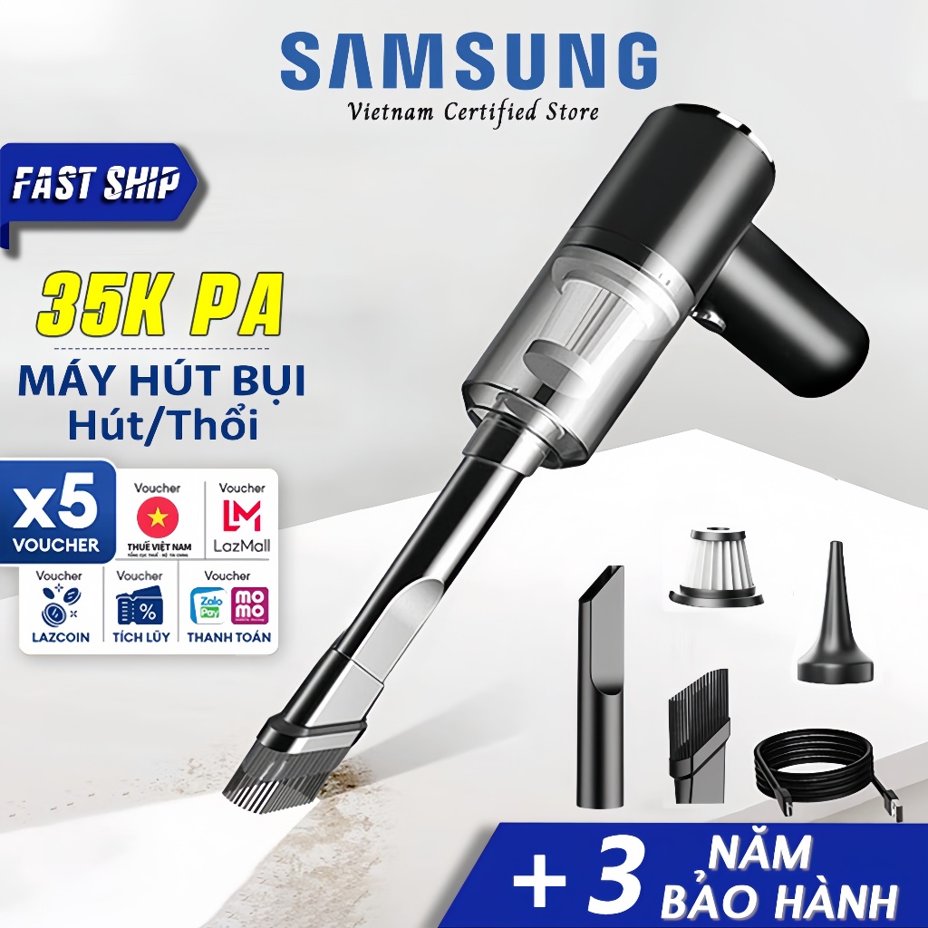 Bảo hành 3 năm miễn phí / Máy Hút Bụi Cầm Tay Ô tô/Hộ gia đình 4 Trong 1Hút Bụi Ô tô