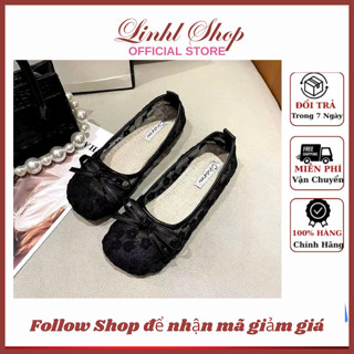 Giày búp bê bệt nữ chất ren( Hàng Chuẩn Loại I ) siêu đẹp thêu hoa nổi mã 04