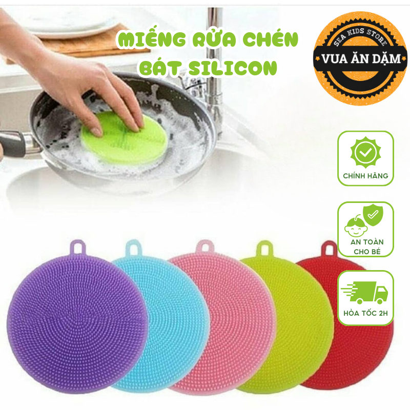 Miếng Rửa Chén Bát Silicon Siêu Sạch tiện lợi