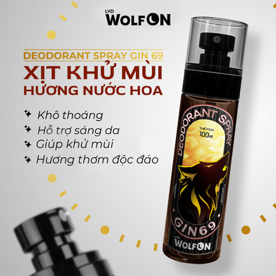 Xịt khử mùi nam giới hương nước hoa Deodorant Spray Wolf ON  Lưu Hương Lâu, Khô Thoáng 20ml 100ml