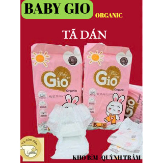  TÃ BỈM DÁN BABY GIO ORGANIC CHO BÉ SƠ SINH -50 MIẾNG  1 BỊCH   MIỄN PHÍ SHIP -SIZE S,M   2-8kg   