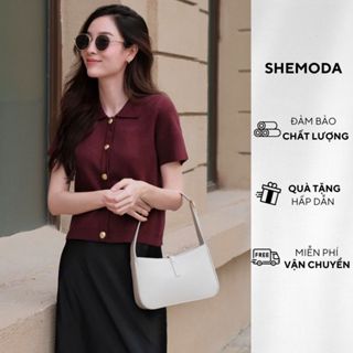 Áo Cardigan Cộc Tay Nữ SHEMODA Jam Cardigan Dệt Kim Cao Cấp, Áo Polo Nữ Mềm Mại Sang Trọng