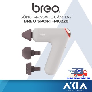 Súng massage cầm tay Breo Sport-M0220 Lucky 7, 3 đầu chuyên dụng, massage nóng, BH 12 Tháng