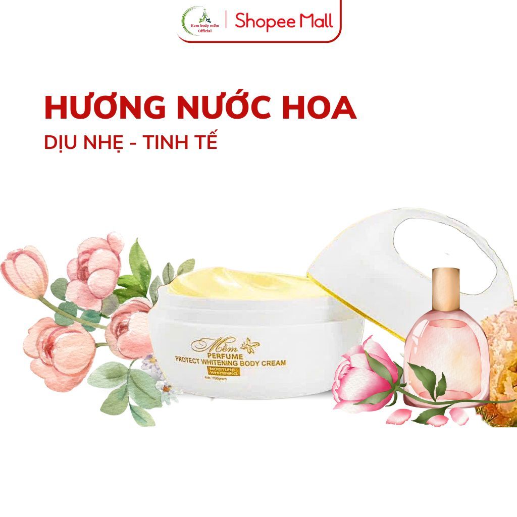 Kem dưỡng trắng da body Mềm acosmetics, dưỡng trắng body, hương nước hoa 150g | BigBuy360 - bigbuy360.vn
