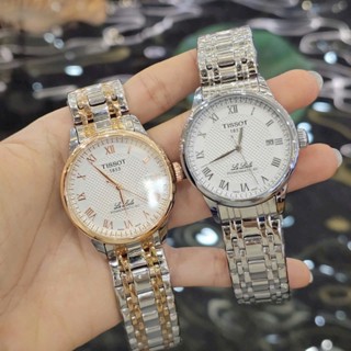  Đồng hồ cơ nam T.I.S.O.T 1853 Size39 Vỏ máy dây đeo đúc nguyên khối mặt khắc vân có lịch ngày 