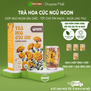 Trà hoa cúc chi DETONIC giúp ngủ ngon cải thiện tâm trạng lo âu, hỗ trợ ổn định huyết áp làm tăng sức khoẻ tim mạch