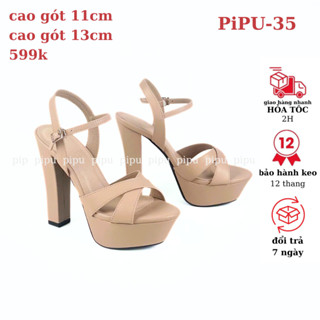 giày cao gót 11cm & 13cm sandal cao gót đế đúp gót trụ thời trang catwalk,giày cưới pipu 35