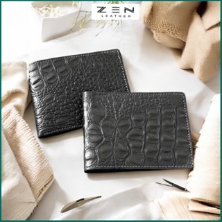  Ví nam AD05 bóp nam da bò dập vân cá sấu siêu đẹp thiết kế nhiều ngăn bảo hành da 06 tháng - Zen Leather 