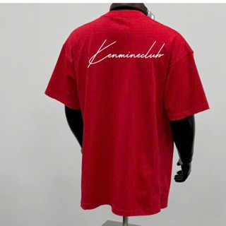 Áo Thun Nam Cotton Màu Đỏ Tươi IN NỔI PREMIUM Cổ Tròn In Hoạ Tiết Chữ Ký