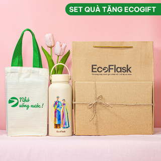 Set quà tặng bình giữ nhiệt EcoFlask thiết kế Áo dài Truyền Thống cao cấp chính hãng - Bảo hành 3 năm