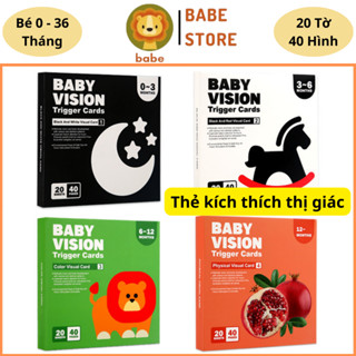 Bộ 20 Thẻ Kích Thích Thị Giác, Học Liệu Montessori Cho Bé Sơ Sinh 0-36 Tháng Giúp Bé Phát Triển Toàn Diện Của BABE STORE