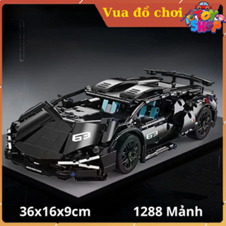 Size 36cm Mô hình lắp ráp siêu xe oto Lambo Black Bóng Đêm Tỉ Lệ 1:14 Với 1280 Chi Tiết tại TOYSHOP