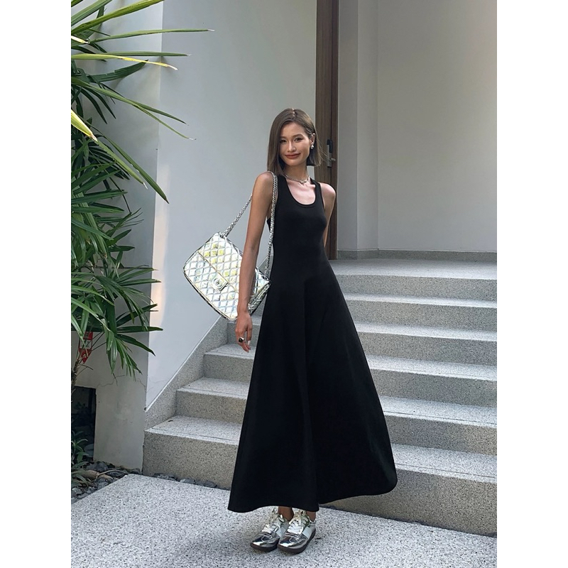 [Collin.]•Có sẵn•Váy maxi đen/trắng hè 2025 (Best seller)