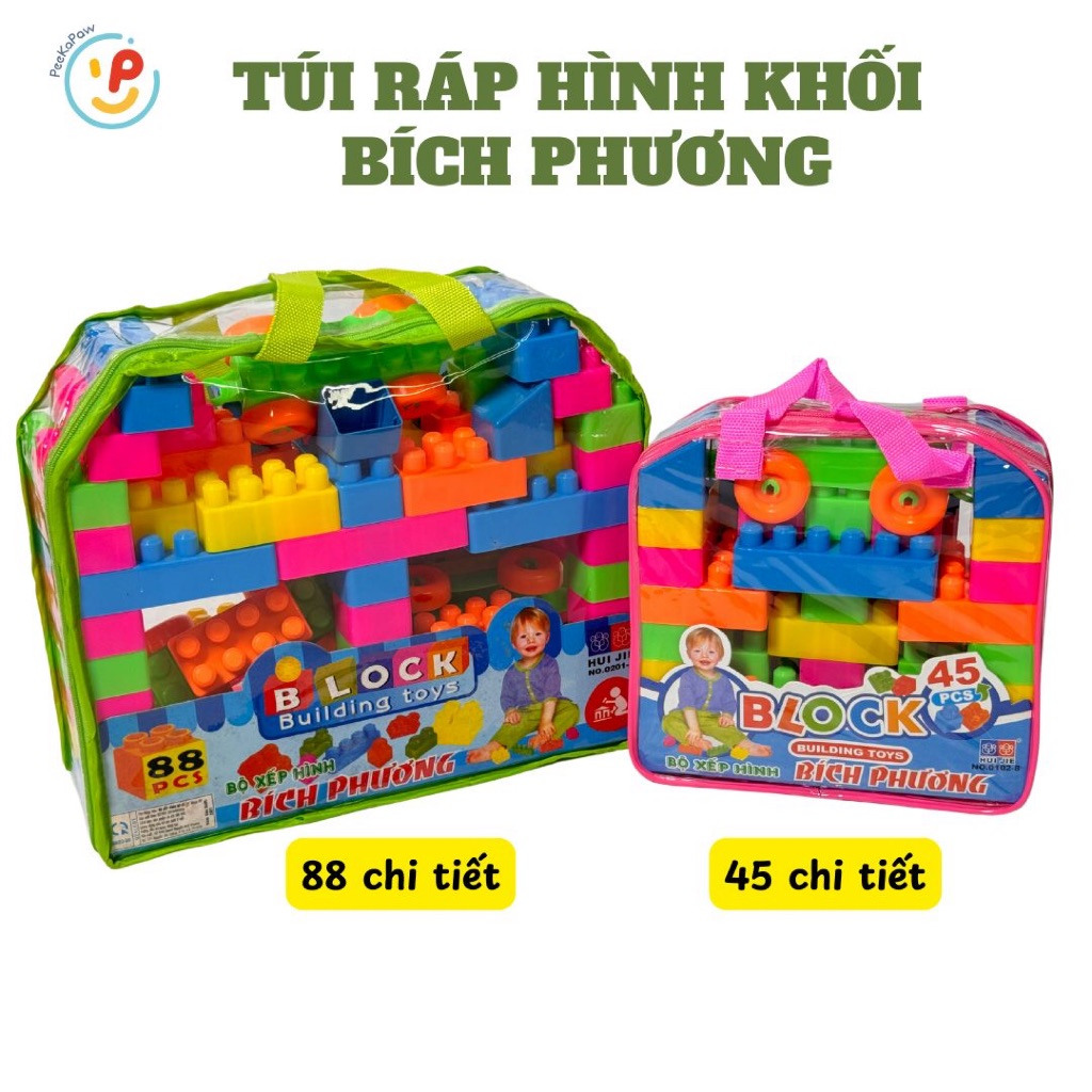 Túi lắp ráp xếp hình khối sáng tạo cho bé phát triển tư duy PeeKaPaw Toys