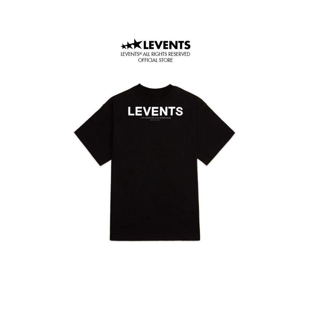 Áo Thun Levents XL Logo Black/ White Tee 100% Cotton Unisex T-shirt Oversized