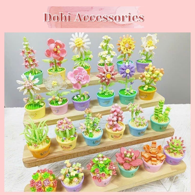 DIY COMBO Bộ Lắp Ráp Mô Hình Giải Trí MINI 3D Chậu Hoa Chậu Cây Lá Đáng Yêu Dobi H11