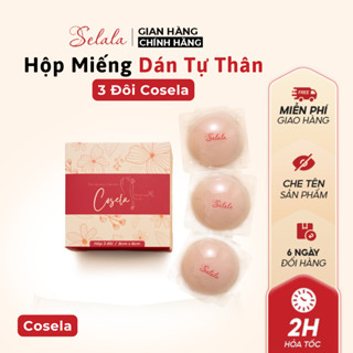 Hộp 3 Đôi Miếng Dán Tàng Hình Cosela Tự Thân Không Keo Dính Tệp Màu Da (2 miếng)