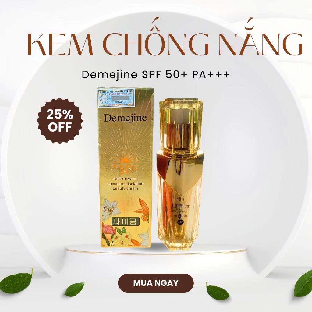 [GIAO DIỆN MỚI] Kem chống nắng Demejine SPF 50++ nâng tone nhẹ trắng hồng tự nhiên DC37