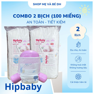 Combo 50-100 miếng bỉm Hipbaby giá rẻ tã quần, tã dán cho bé, đủ size S đến 3XL ,bỉm hipbaby care