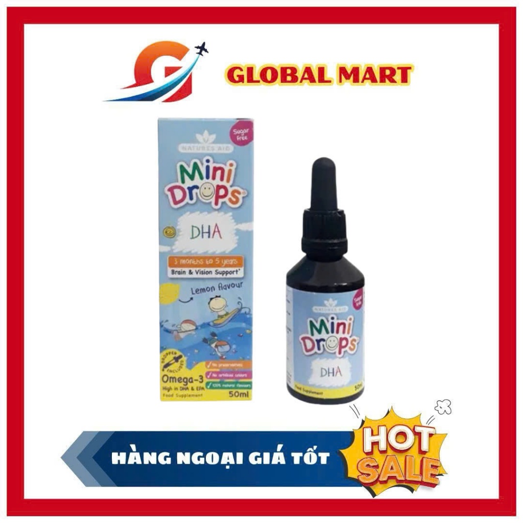 DHA Drops - DHA Drops Natures Aid nhỏ giọt cho bé từ 3 tháng tuổi