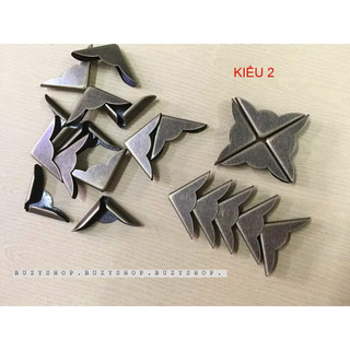 [NHIỀU KIỂU] (Gói 4cái/ 8cái) Bọc góc cho bìa scrapbook, album, sổ handmade - MÀU GIẢ CỔ