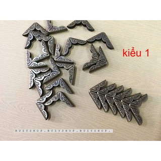 [NHIỀU KIỂU] (Gói 4cái/ 8cái) Bọc góc cho bìa scrapbook, album, sổ handmade - MÀU GIẢ CỔ