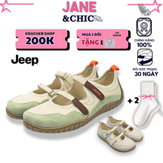   Có Sẵn AUTH   Giày Jeep The Spirit Mary Jane 10 Giày Búp Bê Đế Bệt 2,5cm Quai Dán Dành Cho Nữ FullBox P651W13112 